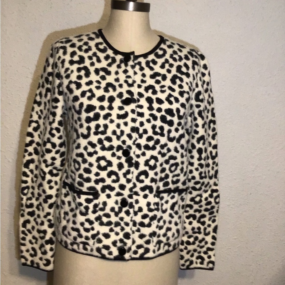 Ann Taylor animal print button up jacket size small